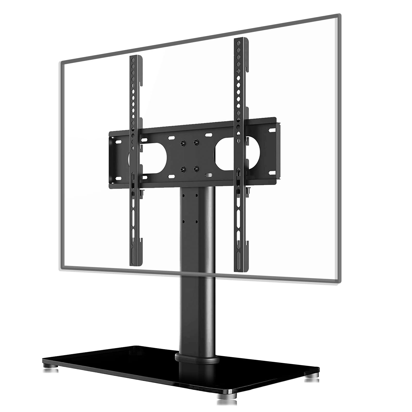 Photo 1 of Suptek Universal Table Top TV Stand, Pedestal TV Stand for 17-55 inch Screens, Height Adjustable TV Base Stand with Tempered Glass Base and Wire Management, Holds up to 40kg, VESA 75/400mm, TS001-02