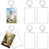 6 Pcs Photo Keychain, Clear Blank Photo Frame for Customized Picture | 2.75''x1.97'' Picture Frame Keychains, Double Sided Photo Insert Keychains with Split Ring for DIY Personalised Photo Gift