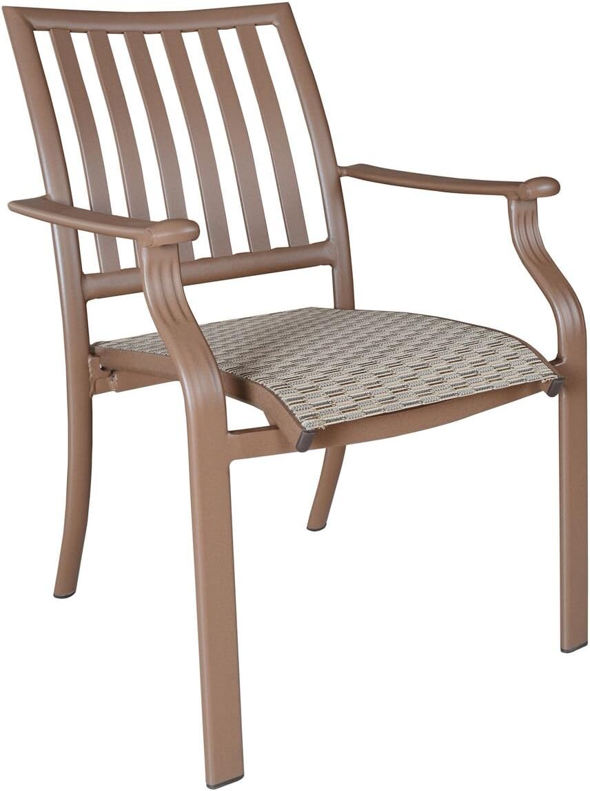 cosco outdoor living paloma steel patio dining chairs light gray sling on Panama Jack Island Breeze Stackable Sling Arm Chair Espresso Finish Garden Outdoor Amazon Com