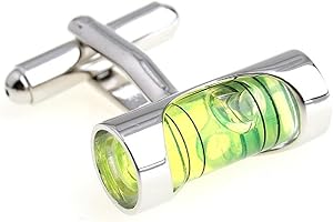 MRCUFF Level Green Liquid Construction Pair Cufflinks in a Presentation Gift Box & Polishing Cloth