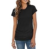 Sherosa Womens T Shirts Short Sleeve Crew Neck Shirts Basic Tee Tops Blouse