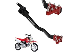 JFG RACING Motorcycle Folding Rear Brake Pedal Foot Lever CNC Universal for CRF CR XR 50cc - 125cc RM KX KLX TTR PW SSR Apollo TAO TAO SDG Dirt Pit Bike Red