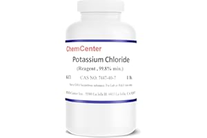 CHEMCENTER Potassium Chloride, High Purity Crystals, 99.8% min.,1lb. (454 Grams).