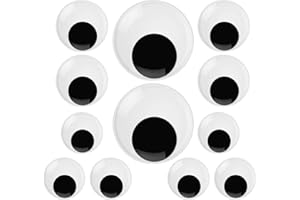 FKEYTO Large Googly Wiggle Eyes with Self-Adhesive, 7.5cm,5cm,4cm,Mixed Packaging