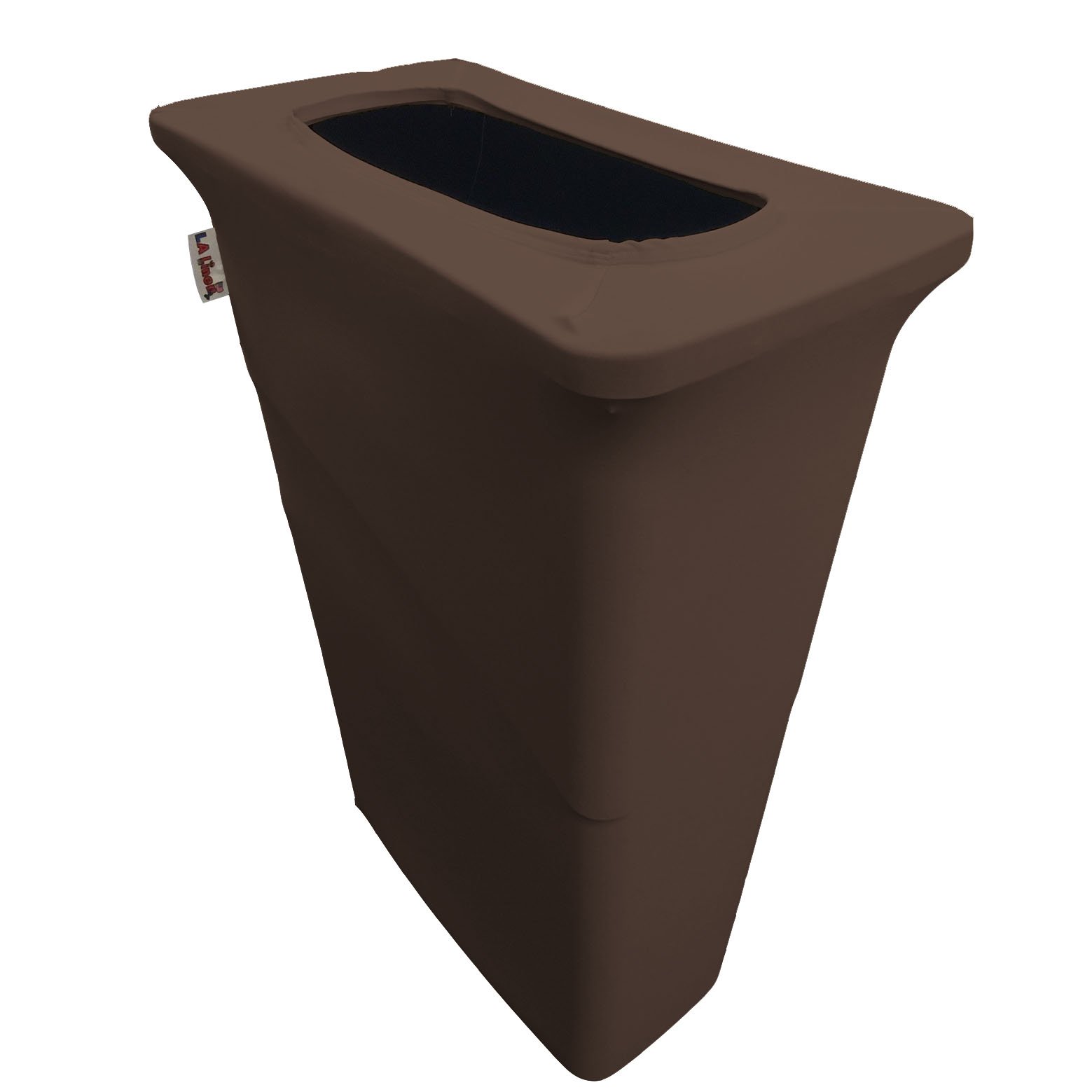 LA Linen Stretch Trash Can Cover for Slim Jim, Microfiber/Polyester/Spandex, Brown, 23 gal