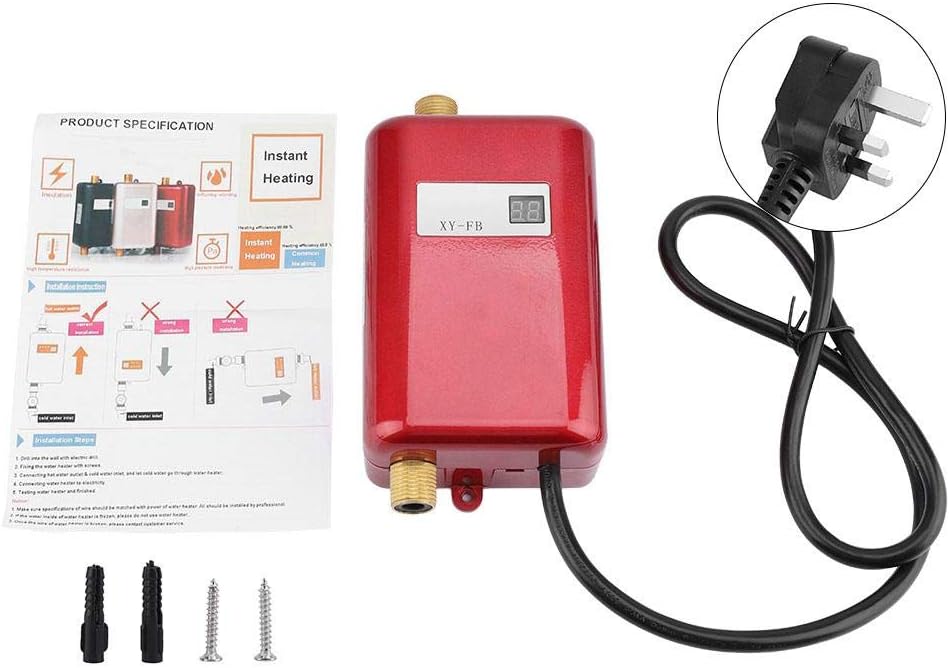 Electric Water Heater 220V 240V 3000W Mini Tankless Instant Hot Water