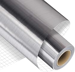 Madlie Brushed Silver Permanent Adhesive Vinyl Roll