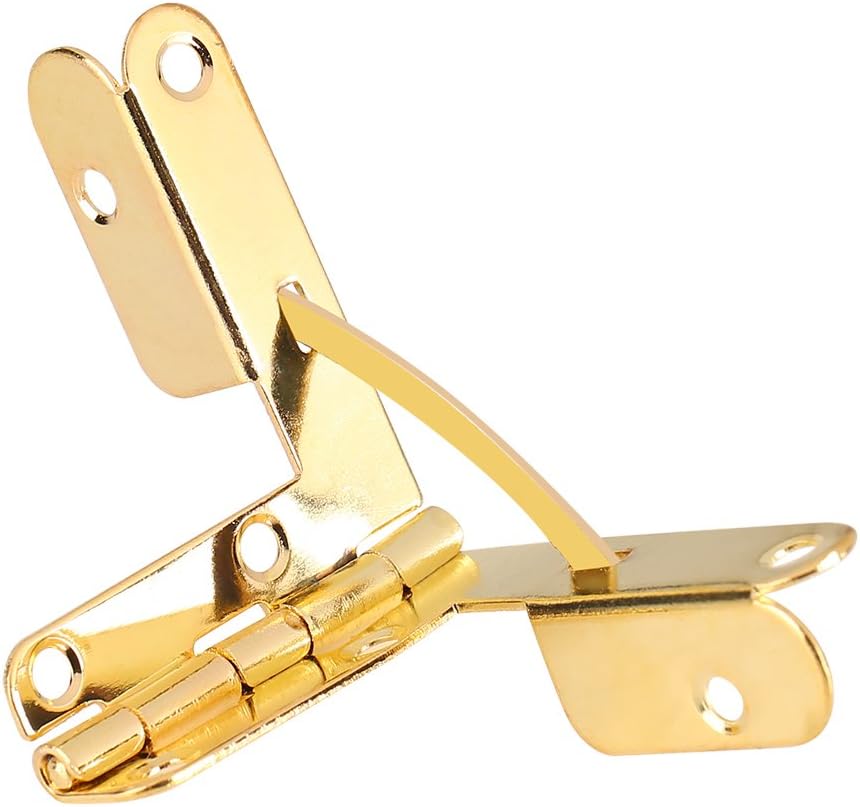 20 Pack 90 Degree Mortise Spring Hinges for Jewelry Cases Wine Boxes Watch Storage with Angle Support Gold Finish Door Closers - Image 3