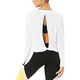 Bestisun Long Sleeve Workout Shirts Yoga Dance Tops Open Back Athletic Clothes for Women