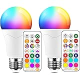 LED Light Bulb 85W Equivalent, Color Changing Light Bulbs with Remote Control RGB 6 Modes, Timing, Sync, Dimmable E26 Screw B