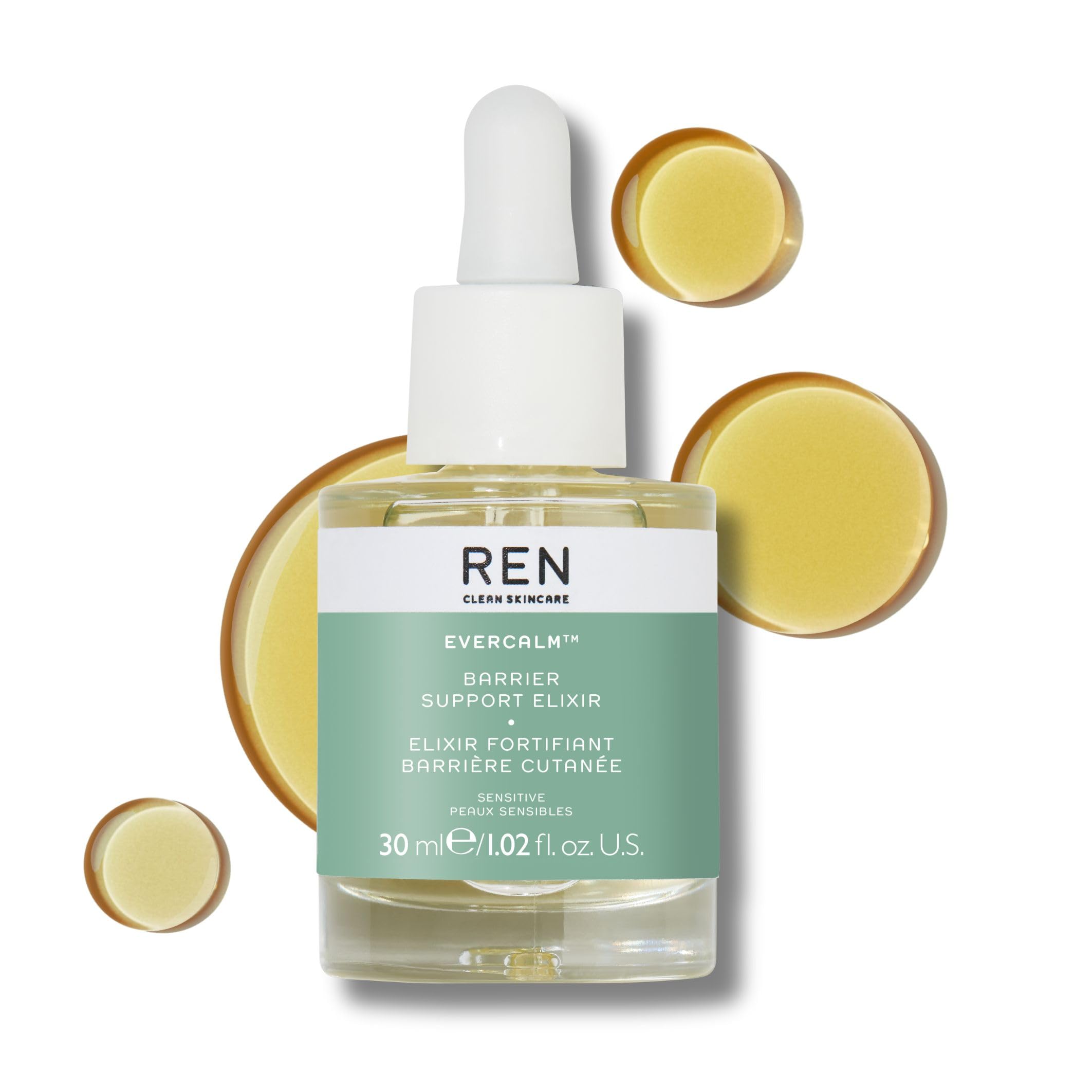REN Evercalm Barrier Support Elixir – Strengthens Skin Barrier, Reduces Redness & Hydrates Sensitive Skin, 30ml