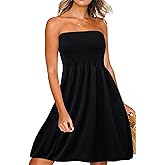 Zyyfly Womens Summer Beach Dresses Strapless Cover Ups Dress Tube Top Sundresses