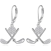 Golf Earrings 925 Sterling Silver GolfBall Earrings Dangle Golf Jewelry Player Birthday Gifts Christmas Gifts for Women Golf Lovers