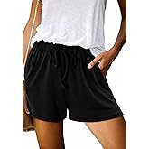 Angerella Womens Shorts with Pockets Summer Casual Shorts for Women Comfy Elastic Waist Lightweight Short Pants