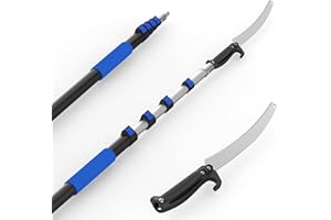 Karveden 18FT Reach Pole Saws for Tree Trimming with 3-12FT Telescoping Extension Pole, Anti-slip Handle, Manual Pruning Pole Saw with 19" 3X Detachable Saw for Forestry, Yard, Garden, Patios