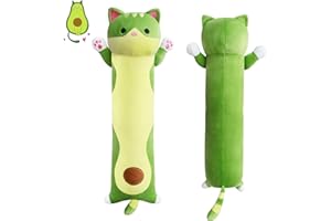 JEROKUMI Long Cat Plush Boby Pillow, 24inch Cute Long Cat Avocado Plush Pillow Long Avocado Cat Plush Toy, Cat Boby Hugging Pillow Gifts for Kids, Boys and Girls
