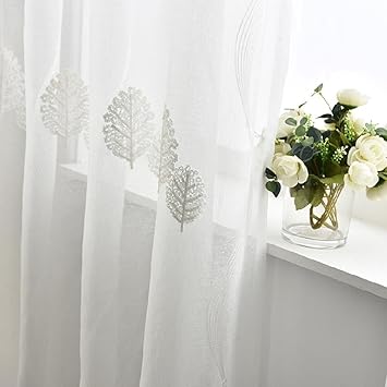Modern Gardinen Garn Voile Leinen Landschaft Stickerei Blumen Vorhange Schlafzimmer Fenster Dekoration Wohnzimmer Balkon Fertiges Produkt Tulle Oben Ein Panel 1pc 300 270 Cm Amazon De Kuche Haushalt