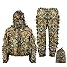 Amoper Ghillie Suit 3D Leafy Hunting Suits, Outdoor Hooded Camouflage Clothing for Man, Gilly Camo Suit with Jacket & Pants