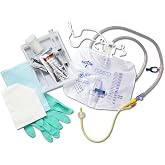 Medline Silicone-Elastomer Coated Latex Foley Catheter Tray with Drain Bag, 18 Fr, 10 mL, Antireflux Tower, Case of 10 Each