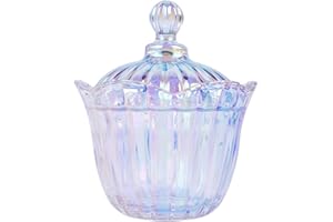 28 oz Large Glass Candy Dish with Lids Crystal Glass Candy Jar Home Decor Covered Wedding Buffet Jewelry Box Cookie Jar Biscu
