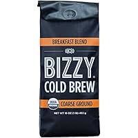 Bizzy Organic Cold Brew Coffee | Breakfast Blend | Coarse Ground Coffee | Micro Sifted | Specialty Grade | 100% Arabica…