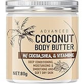 Grospe Advanced Coconut Body Butter,Firming Body Lotion,Deeply Nourishes, Moisturizes and Softens Dry Skin,Suitable for All Skin Types,2.85 Fl Oz(80g)
