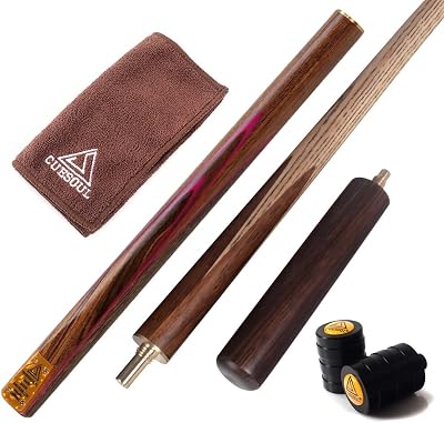 CUESOUL 57 Inch 18oz Jointed Snooker Pool Cue with 6" Walnut Extension