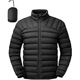 TBMPOY Men's Lightweight Packable Puffer Winter Jackets Puffy Water-Resistant Bubble Insulated Coat for Travel Ski Hiking