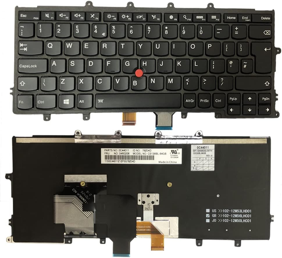 Gintai Backlit Keyboard UK Layout for Lenovo ThinkPad X230S X240 X250 X260 X270