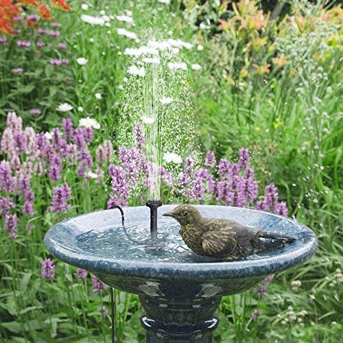 bestc 1.8W Solar Fountain Water Pump for Bird Bath Solar Powered Fountains Outdoor Garden Pond Pump for Fish Tank Small Pond Pool Garden and Lawn