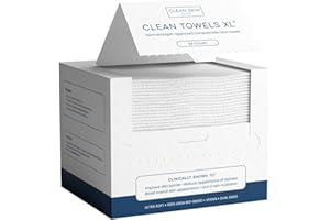 Clean Skin Club Clean Towels XL, 100% USDA Biobased Face Towel, Disposable Face Towelette, Makeup Remover Dry Wipes, Ultra So