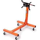 VEVOR Engine Stand, 1500LBS Rotating Engine Stand with 360 Degree Adjustable Head, Folding Steel Engine Block Stand, 5-Caster