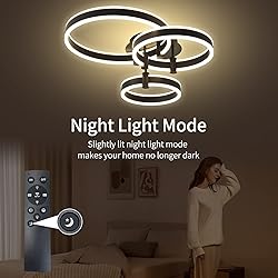 Modern LED Ceiling Light Black 85W Ultra Bright