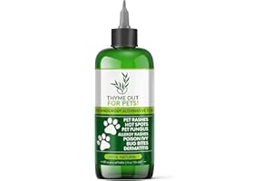 Thyme Out for Pets (8oz) - Natural Dog and Cat Itch Relief & Skin Treatment for Itchy Paws and Ringworm - Yeast Infection, Dandruff and Hot Spot Spray for Dogs - All Natural, Organic Blend