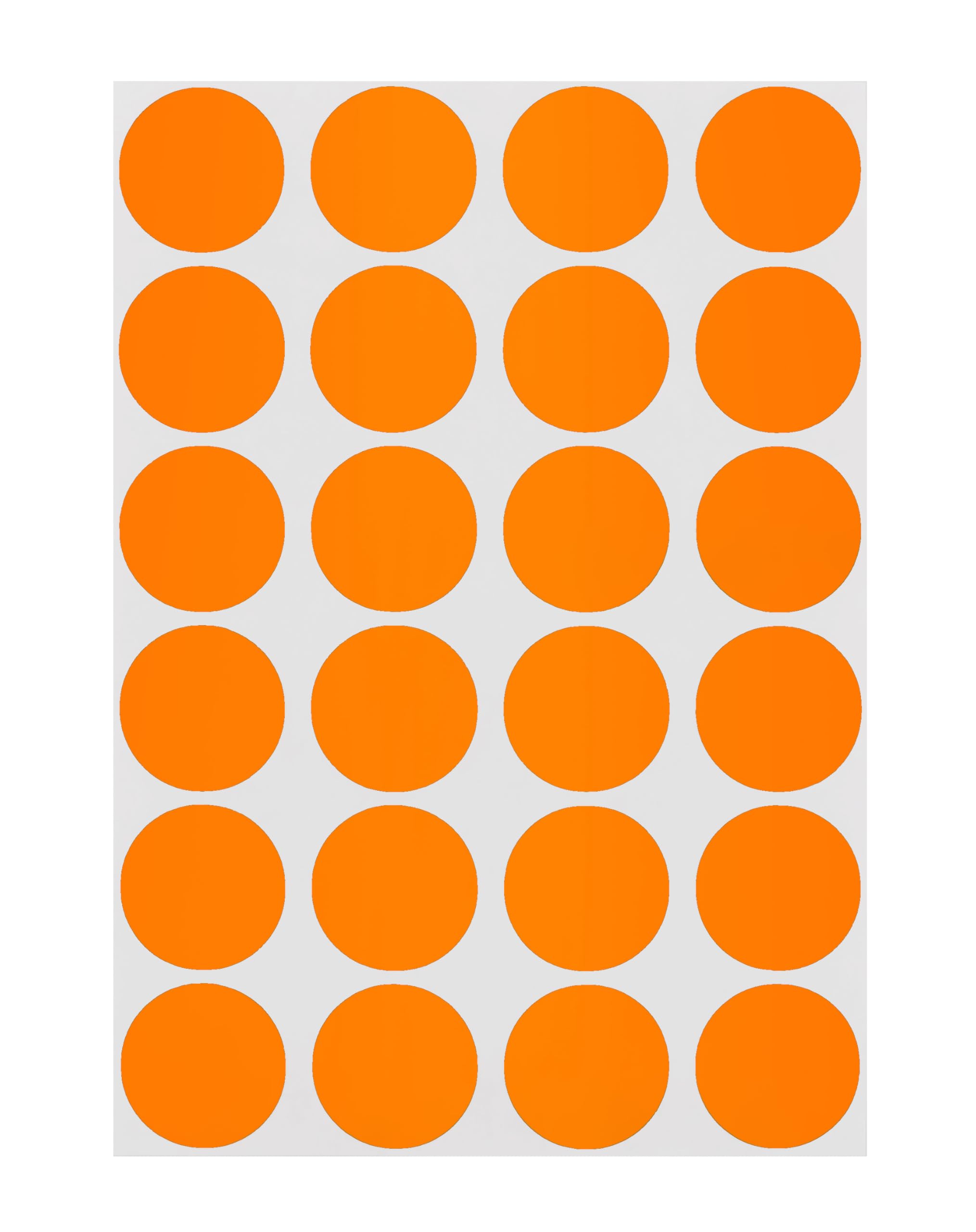 ChromaLabel 19mm (3/4 Inch) Round Permanent Colour-Code Dot Stickers, 1008 Pack, 24 Labels per Sheet, Orange