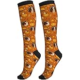 Yealedee Compression Socks Calf Knee High Support Socks Novelty For Women Men Athletic Running Hiking Nurse