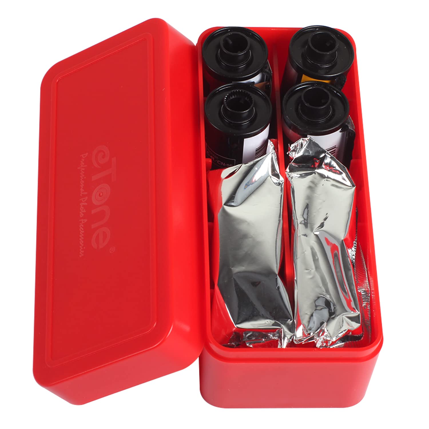 120 220 135 Multi-Format Film Roll Container Case Storage Box B&W B/W Color Slide (Red)