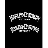 Motorcycle Classic Logo Harley Design Vinyl Decal #2 (Right and Left) Piece Moto HD Club 2.5"x8" (Chrome)