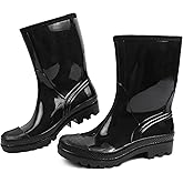 DKSUKO Rain Boots for Women Waterproof Insulated Rubber Garden Boots Wide Calf for Outdoor Gardening Rainy Days & Yard Work