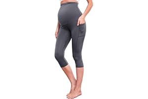 PARNIXS Maternity High Waisted Casual Sweatpants Comfortable Stretchy Maternity Pants with Pockets