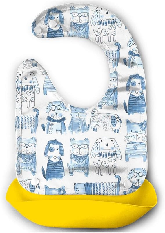 Amazon Co Jp 犬と犬のモノクロで手描きイラストのジャズブルース シリコン 食事用エプロン 防水 ベビースタイ ソフト よだれかけ ベビービブ 離乳食エプロン 調節可能 おしゃれ 保育園 洗いやすい 服 ファッション小物