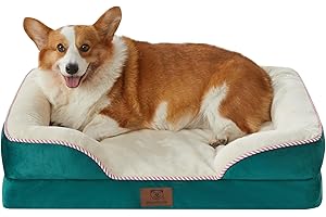 WNPETHOME Orthopedic Dog Beds for Large Size Dogs, Big Waterproof Dog Couch Bed with Washable Removable Cover, Medium Pet Bed Sofa with Sides