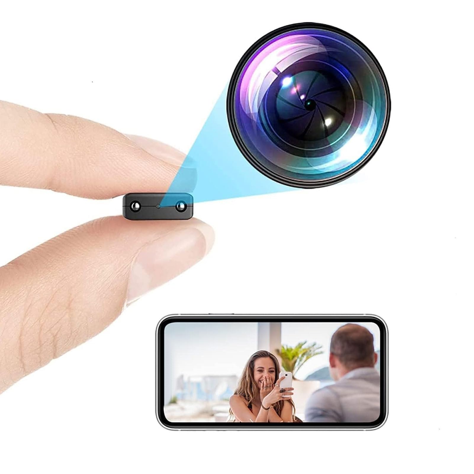 GOWENIC Ultra HD Lens Mini Camera, WiFi NightSecurity Cam with Motion Detection, Wireless Connection for Home Meetings Security