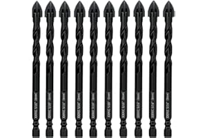 JOERIC 10pc 5/16”(8mm) Eccentric Drill Bit Set, Masonry Drill Bit Sets Concrete Drill Bit for Tile,Glass,Brick,Plastic,Cement