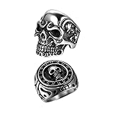 OIDEA 2Pcs Bikers Stainless Steel Gothic Skulls