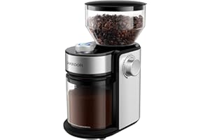 SHARDOR Burr Coffee Bean Grinder Electric, Adjustable Burr Mill with 16 Precise Grind Setting for 2-14 Cup, Silver