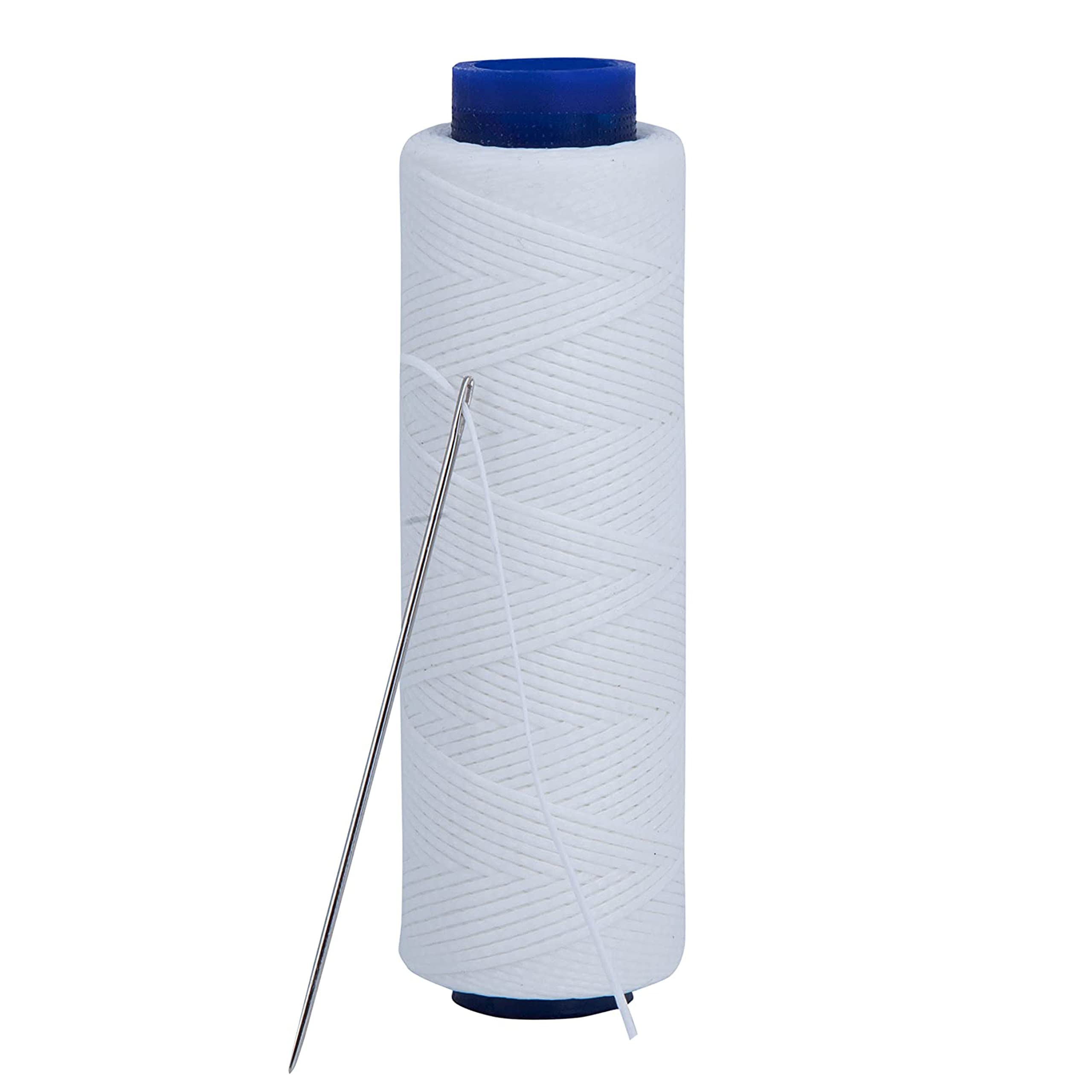 Shelver Waxed Thread, Strong Thread for Leather, Upholstery, Shoe, Bag, incl. Needle (Colour: White)