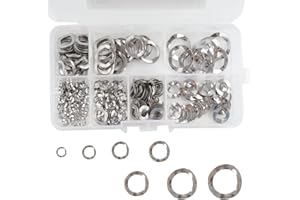 Beenlen 295 Pcs 304 Stainless Steel Spring Wave Washer Assortment Kit, 7 Sizes Wave Gasket Assortment Kits- M3 M4 M5 M6 M8 M1