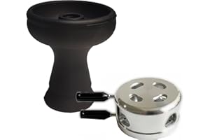 VOVCIG Hookah Bowl Set with HMD Upgade Aluminum Heat Management Device Charcoal Holder Premium Silicon Shisha Bowl for Smoking Hookah Accessaries