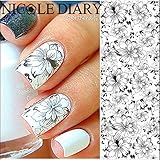 NICOLE DIARY Nail Art Flowers Water Transfer Stickers Elegant Nail Art Decoration NDS-32
